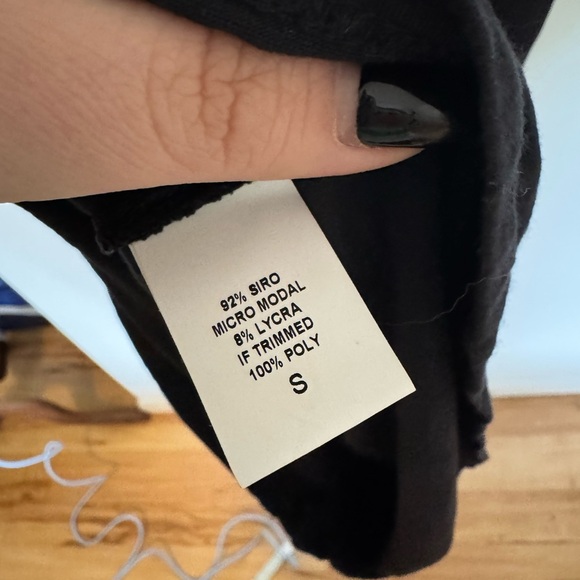 NEW Luna Luz Off Shoulder Dress Mesh Modal Cowl Neck Black Fitted Size Small NWT - Picture 7 of 7